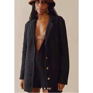 Free People Beach Lizzie Blazer Romper S Black Timeless Contemporary Boho Chic